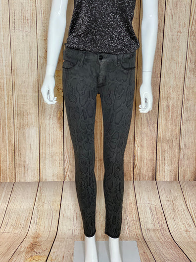Snake Print Black Jeans